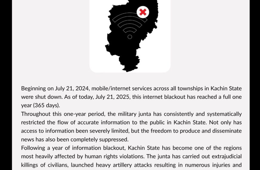 365 days of internet shutdown in Kachin State
