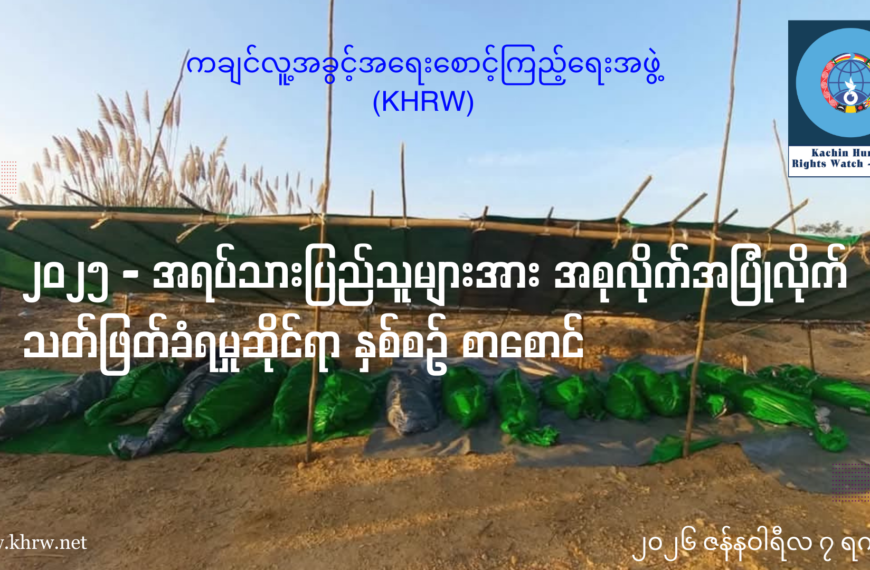 ၂၀၂၅ – အရပ်သားပြည်သူများအား အစုလိုက်အပြုံလိုက် သတ်ဖြတ်ခံရမှုဆိုင်ရာ နှစ်စဉ် စာစောင်