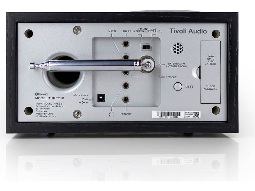 Tivoli Audio Model Three BT (Black/Silver) AM/FM clock radio with